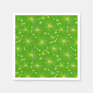 Serviette En Papier Motif de Spoutnik de la moitié du siècle, vert