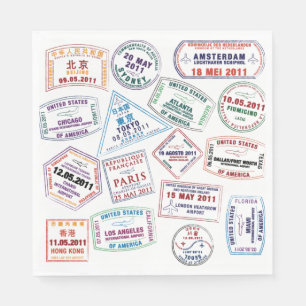 Serviette En Papier Motif de tampon de passeport Imprimer