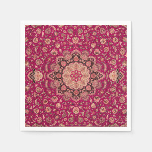 Serviette En Papier Motif de tapis floral persan vintage