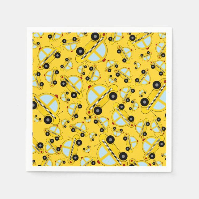 Serviette En Papier Motif de taxi jaune (Devant)