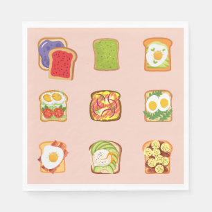 Serviette En Papier Motif de toast pour brunch