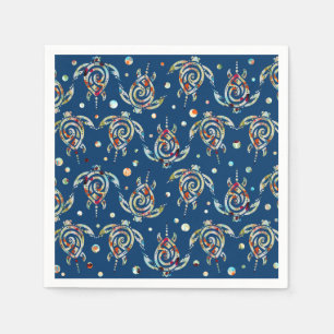 Serviette En Papier Motif de tortues de mer de Shamanic + votre