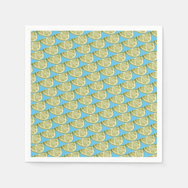 Serviette En Papier Motif de tranche de chaux verte (Devant)