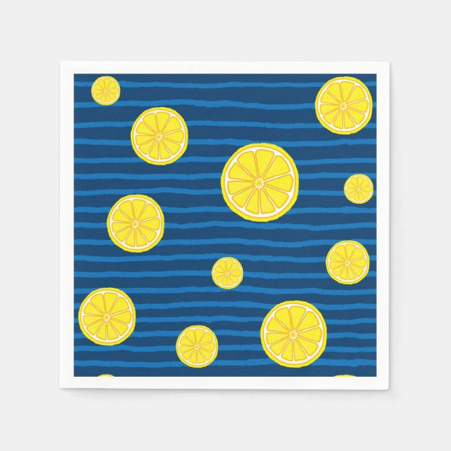Serviette En Papier Motif de tranches de citron (Devant)