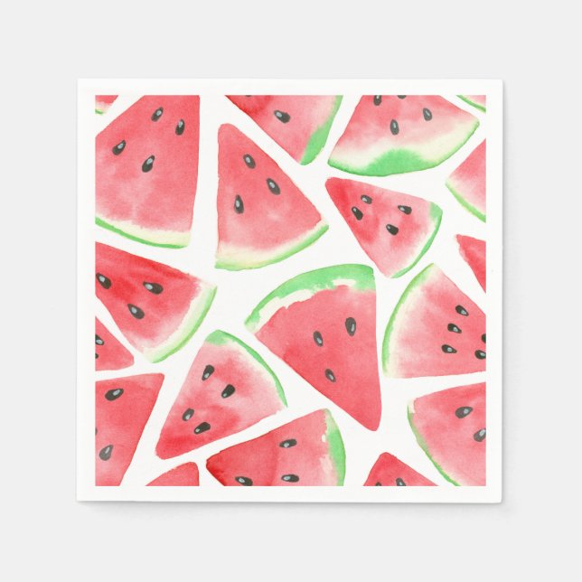 Serviette En Papier Motif de tranches de pastèque (Devant)