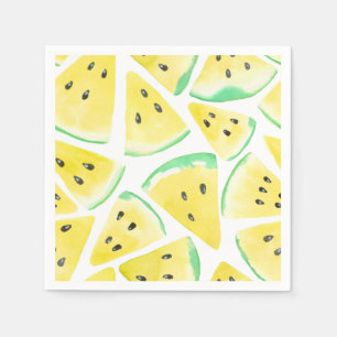 Serviette En Papier Motif de tranches de pastèque jaune