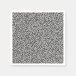Serviette En Papier Motif de Turing Noir et Blanc