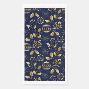 Serviette En Papier Motif de vacances bleu et or