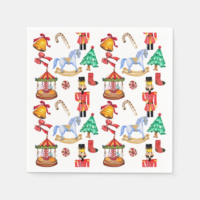 Serviette En Papier Motif de vacances Carousel et noisette (Devant)