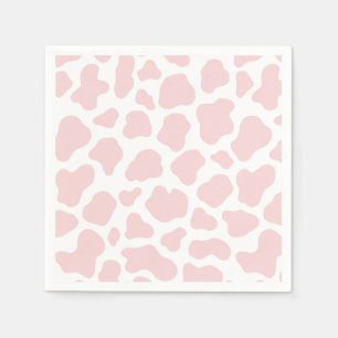 Serviette En Papier Motif de vache rose