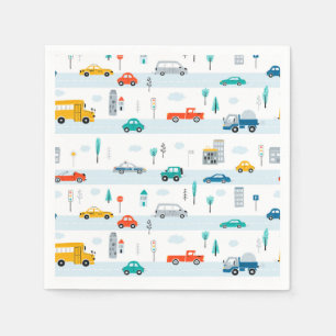 Serviette En Papier Motif de véhicule routier migre
