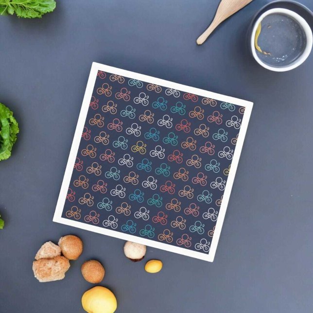 Serviette En Papier Motif de vélos multicolores (napkin)