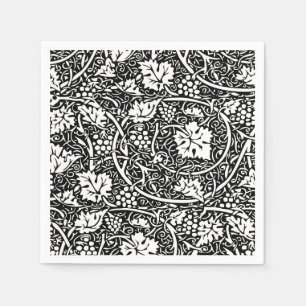 Serviette En Papier Motif de vigne de raisin noir et blanc de William