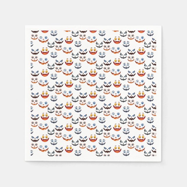 Serviette En Papier Motif de visage effrayant Halloween (Devant)