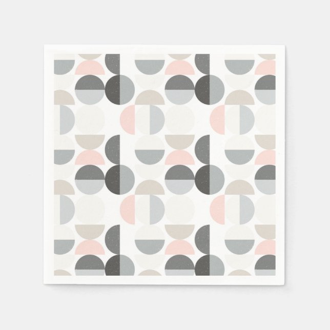 Serviette En Papier Motif demi-cercle de style scandinave (Devant)