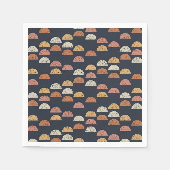 Serviette En Papier Motif demi-cercle géométrique (Devant)