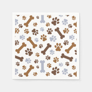 Serviette En Papier Motif d'empreintes de pattes de chien