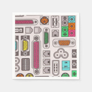 Serviette En Papier Motif d'entrée Geek d'ordinateur