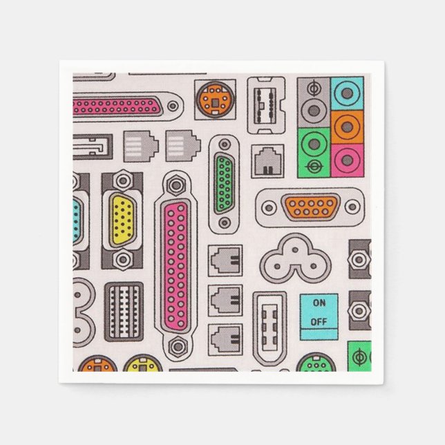 Serviette En Papier Motif d'entrée Geek d'ordinateur (Devant)