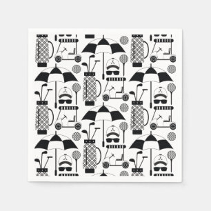 Serviette En Papier Motif d'équipement et d'accessoires de golf modern