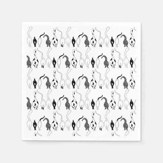 Serviette En Papier Motif des boutons de chat (Devant)