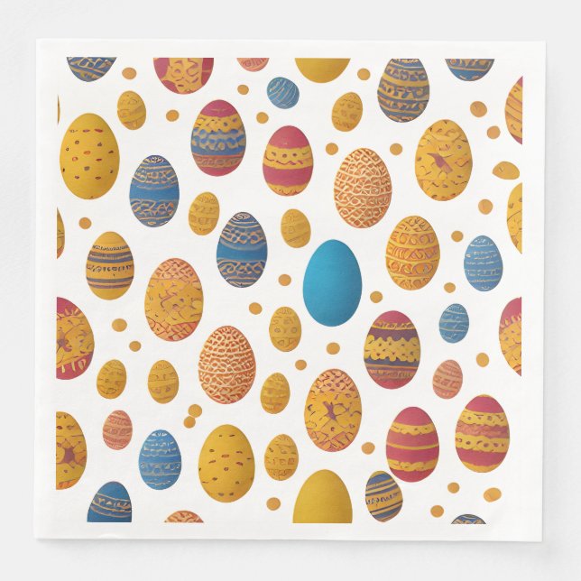 Serviette En Papier Motif des oeufs de Pâques (Devant)