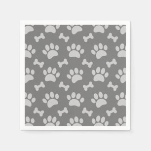 Serviette En Papier Motif Des Pâtes Et Des Os Gris