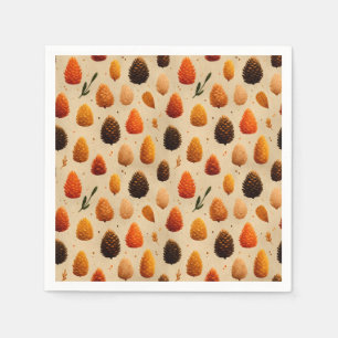 Serviette En Papier Motif des Pinecones d'hiver chauds