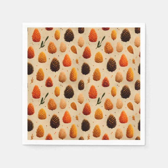 Serviette En Papier Motif des Pinecones d'hiver chauds (Devant)