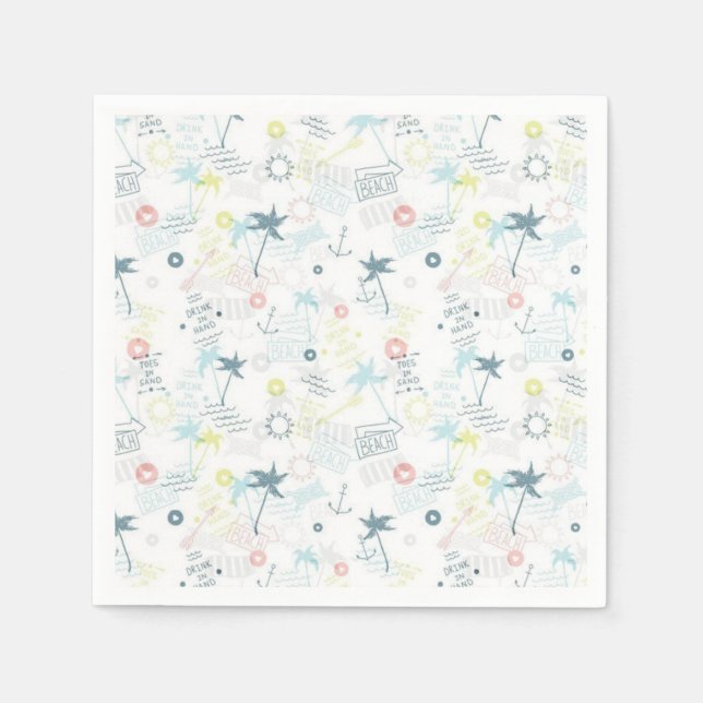 Serviette En Papier Motif d'été (Devant)