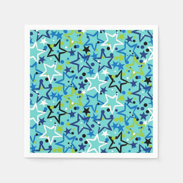 Serviette En Papier Motif d'étoiles (Devant)