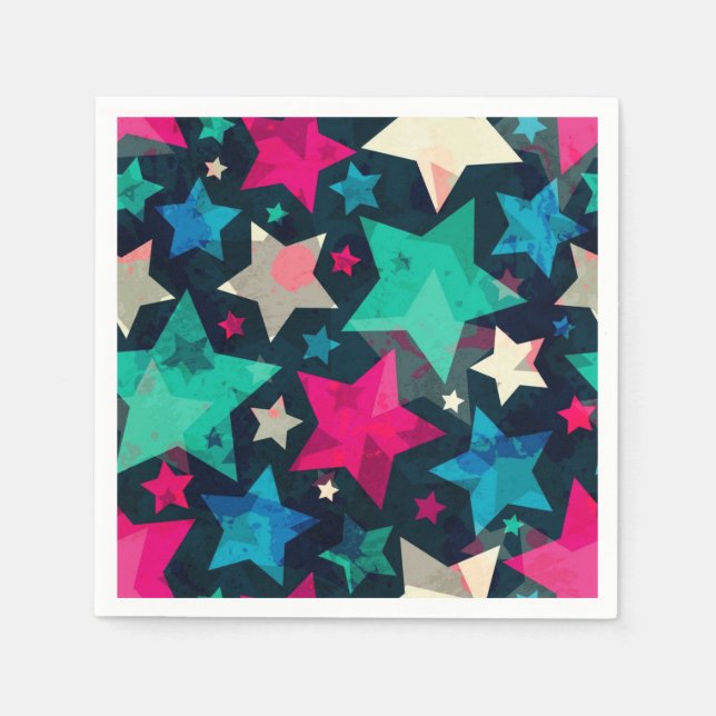 Serviette En Papier Motif d'étoiles (Devant)