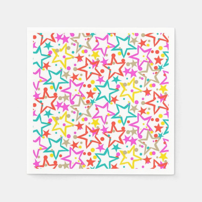 Serviette En Papier Motif d'étoiles (Devant)