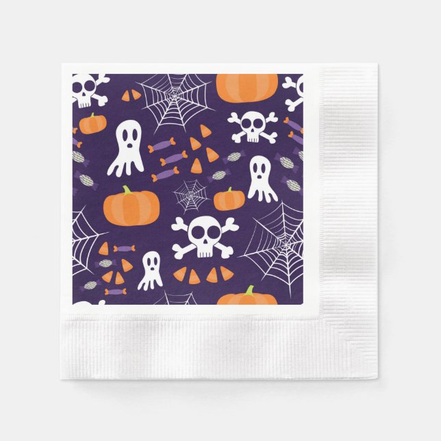 Serviette En Papier Motif d'Halloween amusant (Devant)