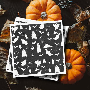 Serviette En Papier Motif d'Halloween, chauves-souris et araignées