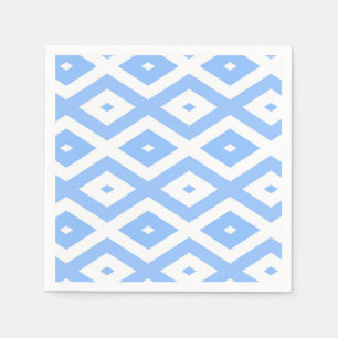 Serviette En Papier Motif diamant bleu et blanc