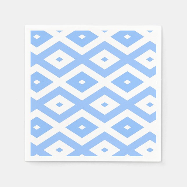 Serviette En Papier Motif diamant bleu et blanc (Devant)