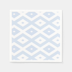 Serviette En Papier Motif diamant bleu pâle et blanc