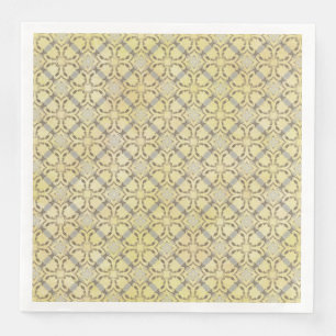 Serviette En Papier Motif diamant grisé et jaune