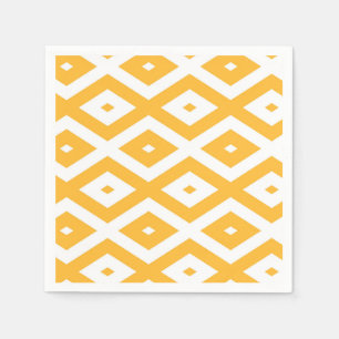 Serviette En Papier Motif diamant jaune et blanc soleil