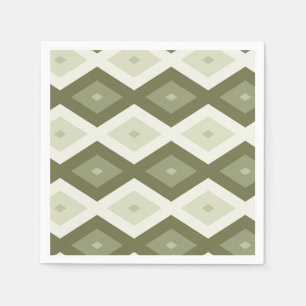 Serviette En Papier Motif diamant vert olive