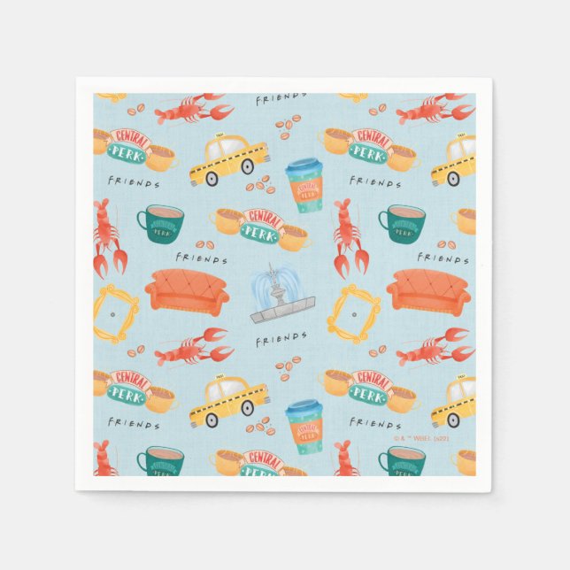 Serviette En Papier Motif d'icônes Classiques FRIENDS™ (Devant)