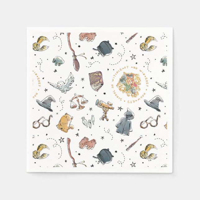 Serviette En Papier Motif d'icônes HARRY POTTER™ (Devant)