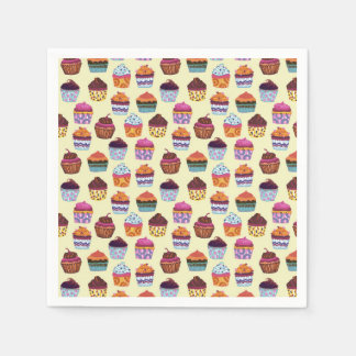 Serviette En Papier Motif d'illustration de cupcakes colorés