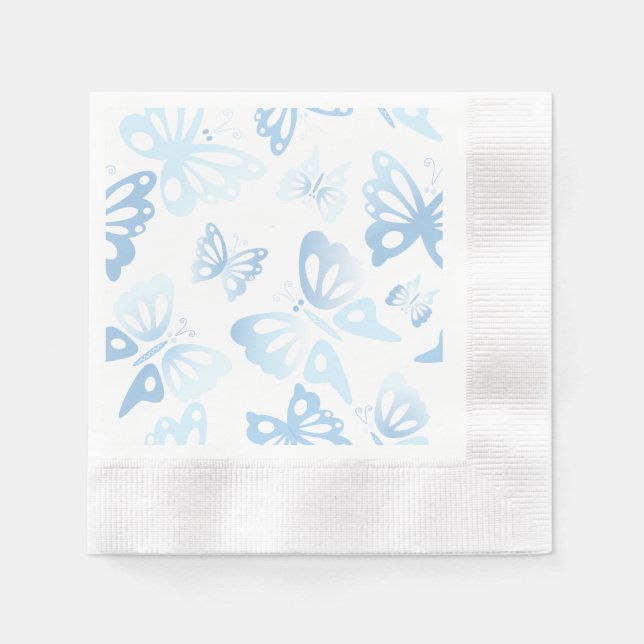 Serviette En Papier Motif d'impression Papillon bleu Abstrait (Devant)