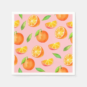 Serviette En Papier Motif d'oranges d'aquarelle