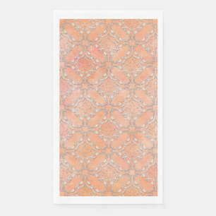 Serviette En Papier Motif d'oranges métalliques argentées gris rose