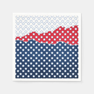 Serviette En Papier Motif du drapeau américain Red White & Blue Stars