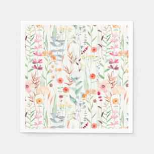 Serviette En Papier Motif du jardin de fleurs Pastel