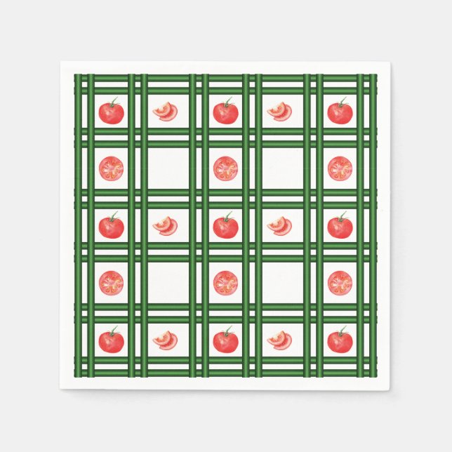 Serviette En Papier Motif du jardinier de tomates fraîches (Devant)